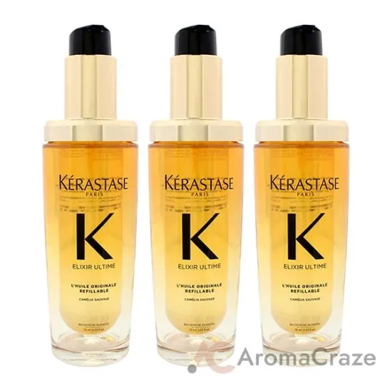 Picture of Elixir K Ultime Versatile Beautifying Oil by Kerastase for Women - 2.53 oz Oil (Refillable) - Pack of 3