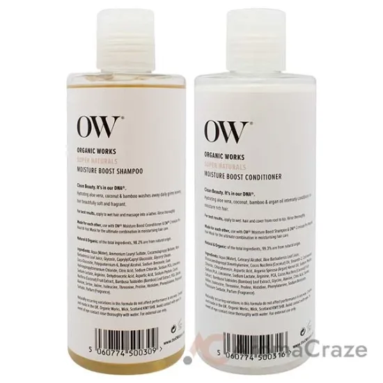Picture of Super Naturals Moisture Boost Kit by Organic Works for Unisex - 2 Pc Kit 10.1oz Shampoo, 10.1oz Conditioner