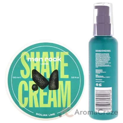 Picture of Men Rock Kit by Men Rock for Men - 2 Pc Kit 3.5oz Shave Cream - Sicilian Lime, 3.4oz Balm - Sicilian Lime