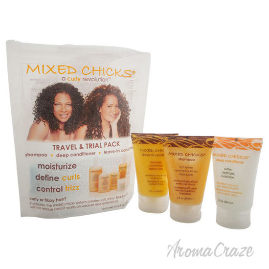 Picture of Travel Trial Pack by Mixed Chicks for Unisex 3 Pc Kit 2oz Shampoo, 2oz Deep Conditioner, 2oz Leave In Conditioner