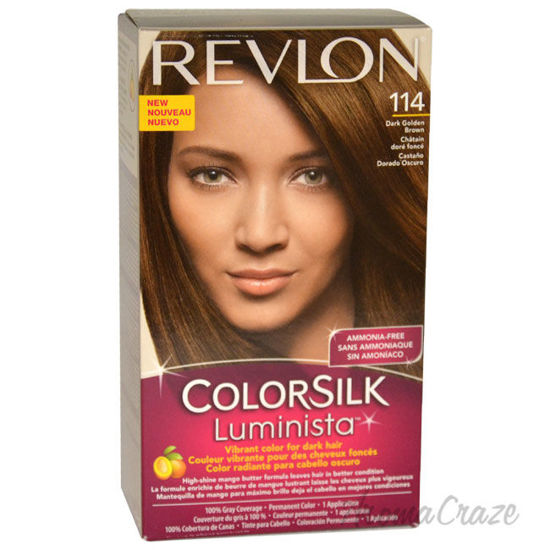 Picture of colorsilk Luminista 114 Dark Golden Brown by Revlon for Women 1 Application Hair Color