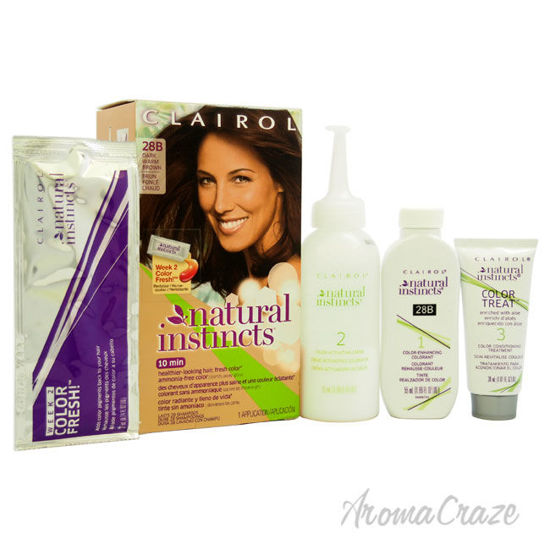 Picture of Natural Instincts Haircolor Roasted Chestnut Dark Warm Brown 28B by Clairol for Women 1 Application Hair Color