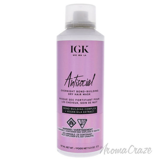 Picture of Antisocial Overnight Bond Building Dry Hair Mask by IGK for Unisex 5 oz Masque