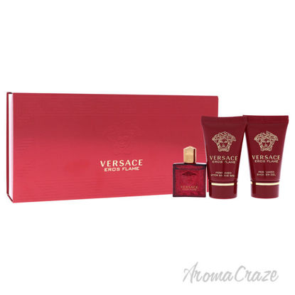 Picture of Versace Eros Flame by Versace for Men 3 Pc Mini Gift Set 5ml EDT Splash, 2 x 25ml Shower Gel, After Shave Balm