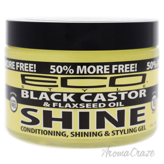 Picture of Eco Shine Gel Black Castor and Flaxseed Oil by Ecoco for Unisex 12 oz Gel
