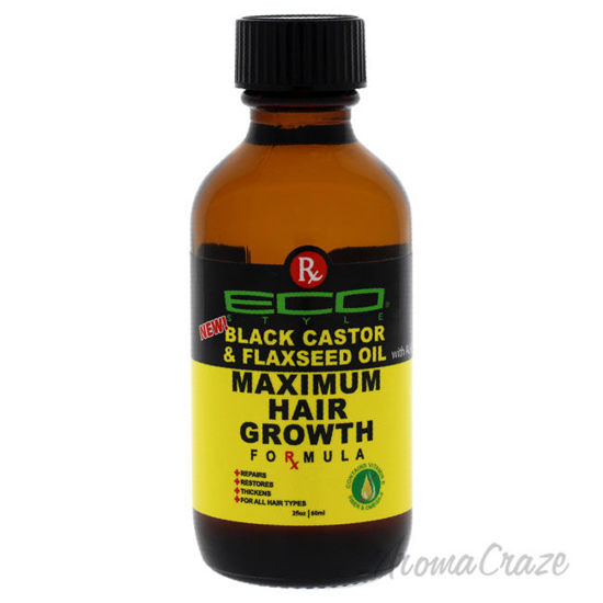 Picture of Eco Style Maximum Hair Growth Oil Black Castor And Flaxseed by Ecoco for Unisex 2 oz Oil