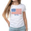 Picture of Classic Crew Tee Tropical Americana White by DelSol for Women 1 Pc T Shirt (Medium)