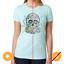 Picture of Day of the Dead T Shirt Ice Blue by Delsol by Unisex 1 Pc T Shirt (Medium)