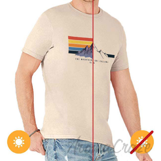 Picture of Men Classic Crew Tee Mountain Calling by DelSol for Men 1 Pc T Shirt (Medium)