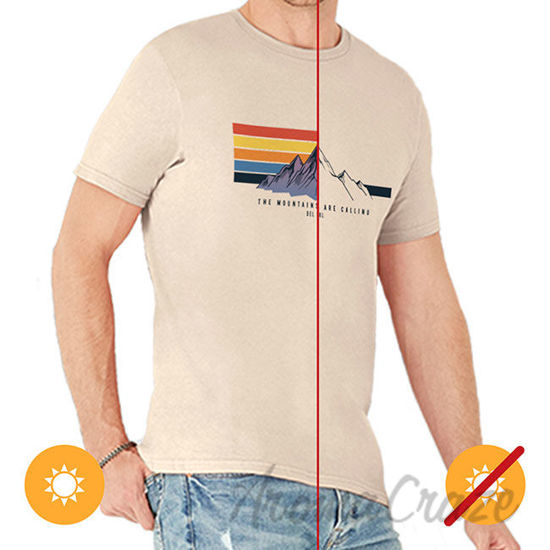 Picture of Men Classic Crew Tee Mountain Calling by DelSol for Men 1 Pc T Shirt (2XL)