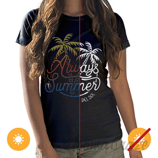 Picture of Women Crew Tee Always Palms Black by DelSol for Women 1 Pc T Shirt (2XL)