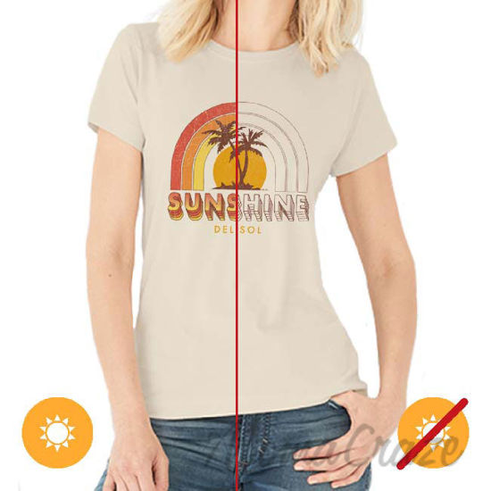 Picture of Women Crew Tee Sunshine Beige by DelSol for Women 1 Pc T Shirt (2XL)