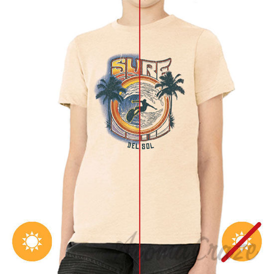Picture of Men Crew Tee Surf Beige by DelSol for Men 1 Pc T Shirt (YXS)