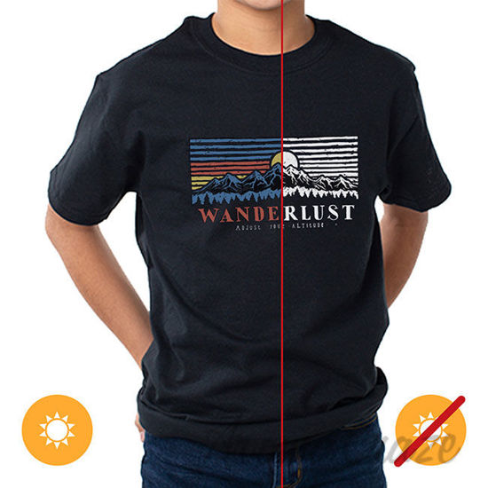 Picture of Men Crew Tee Mountain Scene Black by DelSol for Men 1 Pc T Shirt (YL)