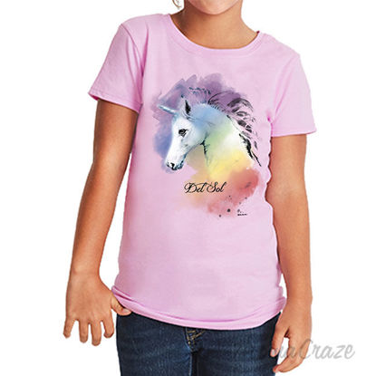 Picture of Girls Crew Tee Unicorn Lilac by DelSol for Women 1 Pc T Shirt (YXS)