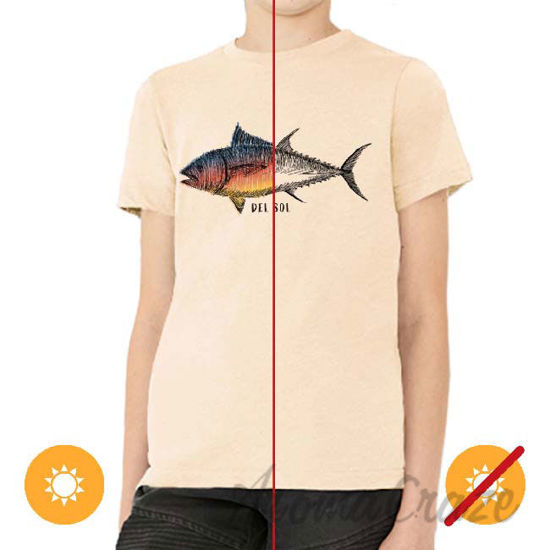 Picture of Men Crew Tee Big Fish Beige by DelSol for Men 1 Pc T Shirt (YS)