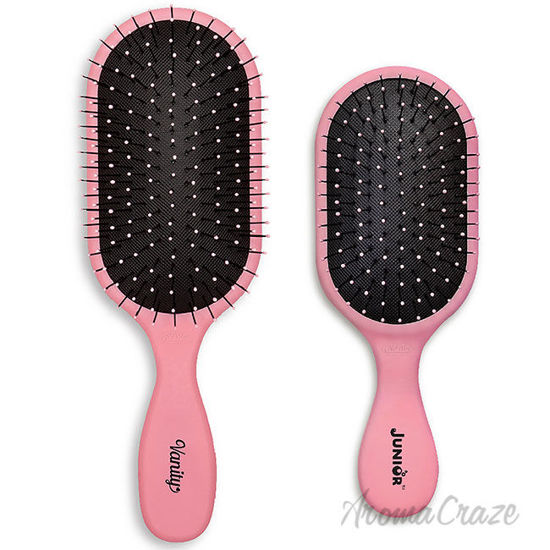 Picture of Vanity And Junior Pro Brush Set Pink by NuWay 4Hair for Unisex 2 Pc Hair Brush