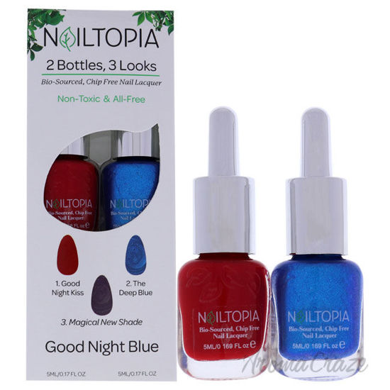 Picture of Bio Sourced Chip Free Nail Lacquer Kit Good Night Blue by Nailtopia for Women 2 Pc Kit