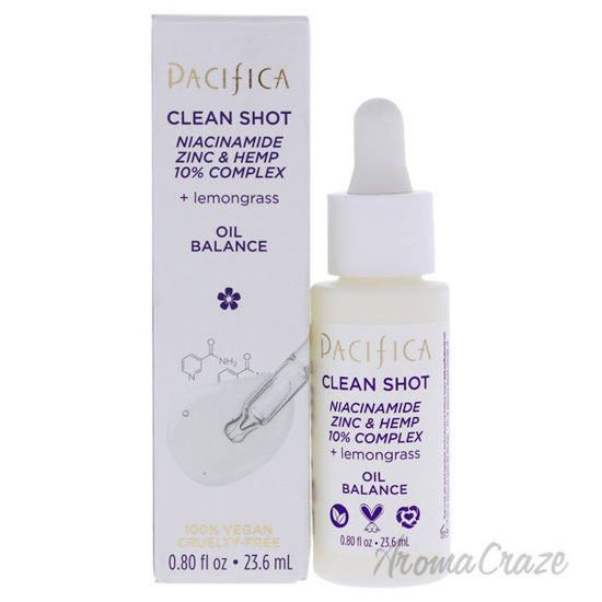 Picture of Clean Shot Niacinamide Zinc and Hemp 10 Percent Complex by Pacifica for Unisex 0.8 oz Serum