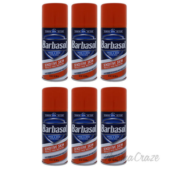Picture of Sensitive Skin Thick and Rich Shaving Cream by Barbasol for Men 7 oz Shaving Cream Pack of 6