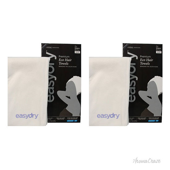 Picture of Premium Logo Hair Towels White by Easydry for Unisex 1 Pc Towel Pack of 2