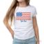 Picture of Classic Crew Tee Tropical Americana-White by DelSol for Women 1 Pc T-Shirt (2XL)