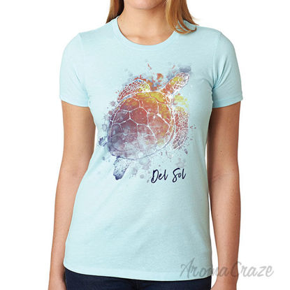 Picture of Girls Crew Tee Turtle Splash-Ice Blue by DelSol for Women 1 Pc T-Shirt (2XL)