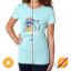 Picture of Junior Crew Tee Watercolor Dolphins-Ice Blue by DelSol for Women 1 Pc T-Shirt (2XL)