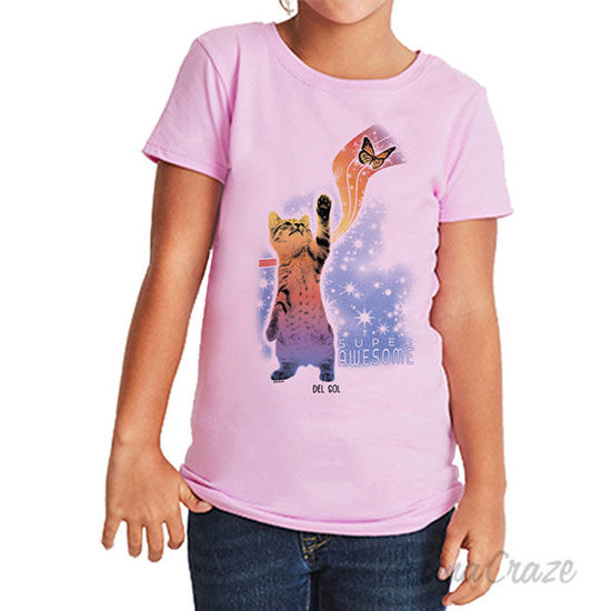 Picture of Girls Crew Tee Super Awesome Lilac by DelSol for Women 1 Pc T-Shirt (YXS)