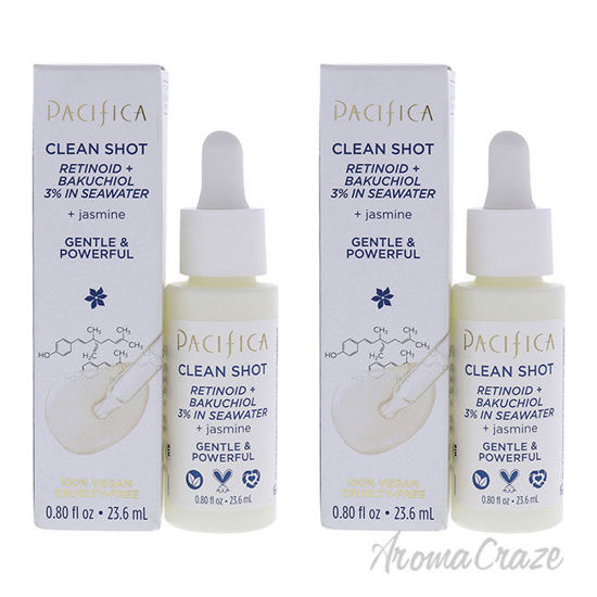 Picture of Clean Shot Retinoid and Bakuchiol 3 Percent In Seawater by Pacifica for Unisex 0.8 oz Serum Pack of 2