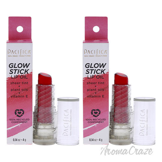 Picture of Glow Stick Lip Oil Rosy Glow by Pacifica for Women 0.14 oz Lip Oil Pack of 2