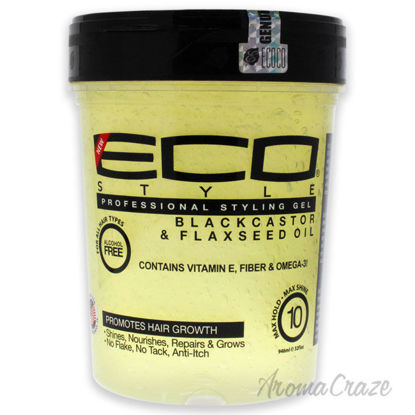 Picture of Eco Style Gel Black Castor Flaxseed Oil by Ecoco for Unisex 32 oz Gel