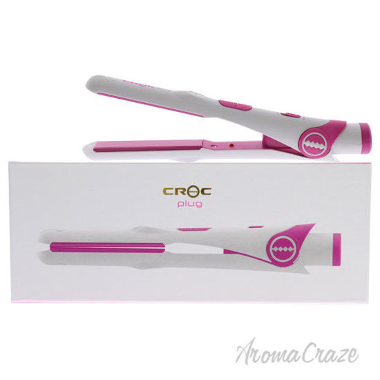Picture of Plug Detachable Mini Flat Iron White-Pink by Croc for Unisex 0.75 Inch Flat Iron