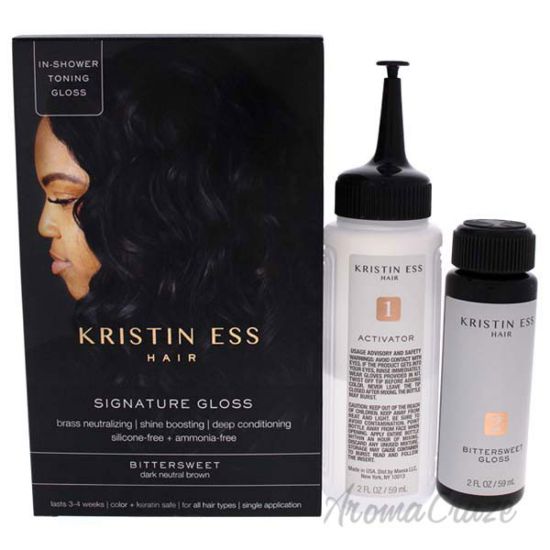 Picture of Signature Hair Gloss - Bittersweet - Dark Neutral Brown by Kristin Ess for Unisex - 1 Application Hair Color