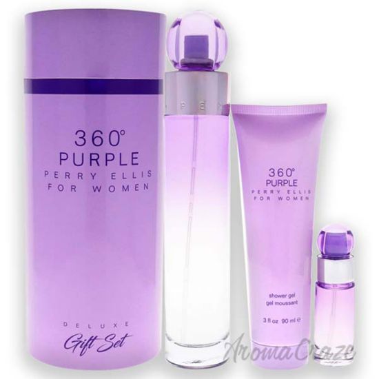 Picture of 360 Purple by Perry Ellis for Women - 3 Pc Gift Set