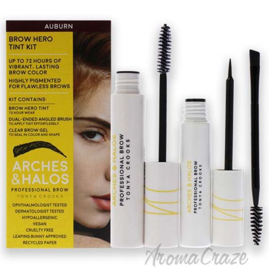 Picture of Brow Hero Tint Kit - Auburn by Arches and Halos for Women - 2 Pc Dual-Ended Angled Brush, Clear Brow Gel