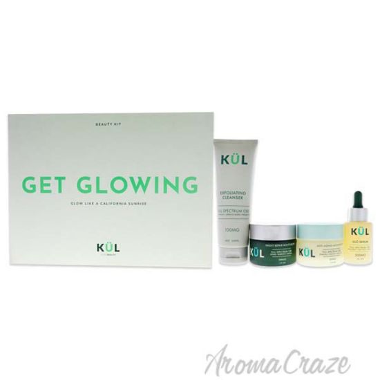 Picture of Get Glowing Kit by Kul CBD for Unisex 4 Pc 4oz Exfoliating Cleanser, 1.7oz