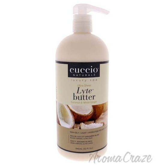 Picture of Ultra Sheer Lyte Butter - Coconut and White Ginger by Cuccio for Unisex - 32 oz Body Butter