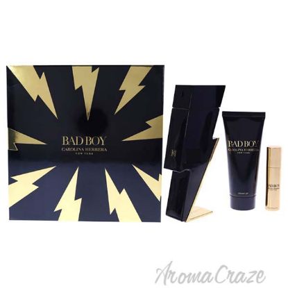 Picture of Bad Boy by Carolina Herrera for Men - 3 Pc Gift Set 3.4oz EDT Spray, 0.34oz EDT Spray, 3.4oz Shower Gel