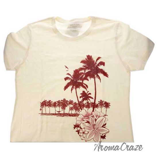 Picture of Womens Boyfriend Tee Palms And Floral Sunset by Delsol for Women 1 Pc T Shirt (XL)