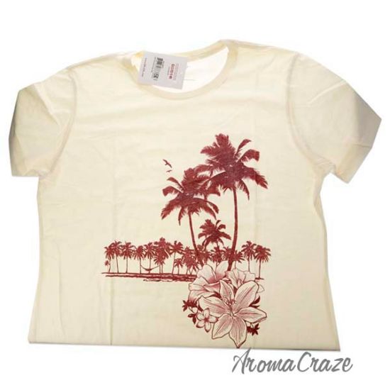 Picture of Womens Boyfriend Tee Palms And Floral Sunset by Delsol for Women 1 Pc T Shirt (2XL)