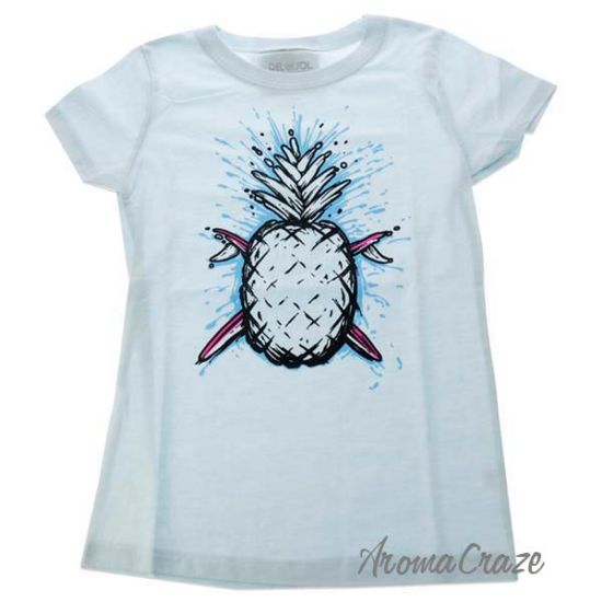 Picture of Kids Premium Crew Tee Pineapples Ice Blue by DelSol for Kids 1 Pc T Shirt (YM)