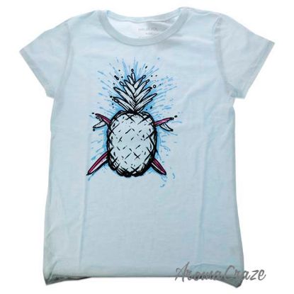 Picture of Kids Premium Crew Tee Pineapples Ice Blue by DelSol for Kids 1 Pc T Shirt (YL)