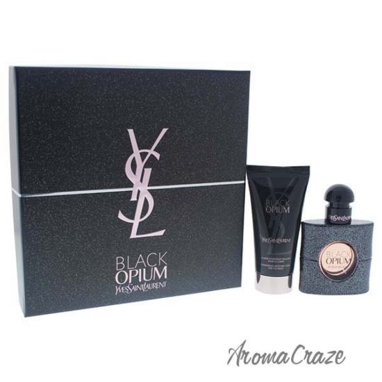 Picture of Black Opium by Yves Saint Laurent for Women 2 Pc Gift Set 1oz EDP Spray, 1.6oz Shimmering Moisture Fluid For The Body