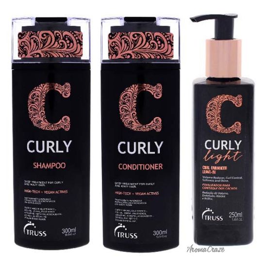 Curly Shampoo and Conditioner and Light Cream Kit by Truss for Unisex - 3 Pc Kit