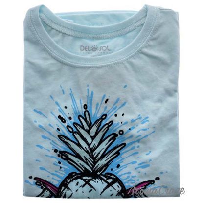 Picture of Kids Premium Crew Tee Pineapples Ice Blue by DelSol for Kids 1 Pc T Shirt (YS)