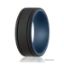 Picture of Silicone Wedding Ring - Duo Collection 2 Thin Lines - Blue-Black by ROQ for Men - 11 mm Ring