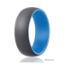 Picture of Silicone Wedding Ring - Duo Collection Dome Style - Light Blue-Grey by ROQ for Men - 7 mm Ring