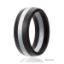 Picture of Silicone Wedding Ring - Dome Style with Middle Line - Black-Silver by ROQ for Men - 13 mm Ring