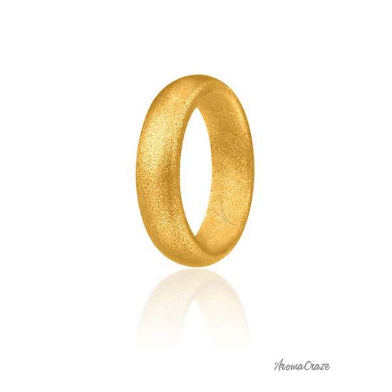 Picture of Silicone Wedding Ring - Dome Style - Gold by ROQ for Women - 10 mm Ring